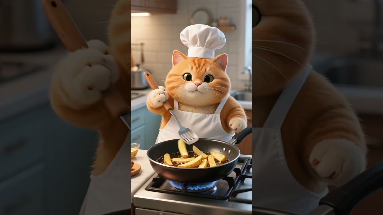 Chef Meow in Action! A Purr-fect Cooking Day. 
