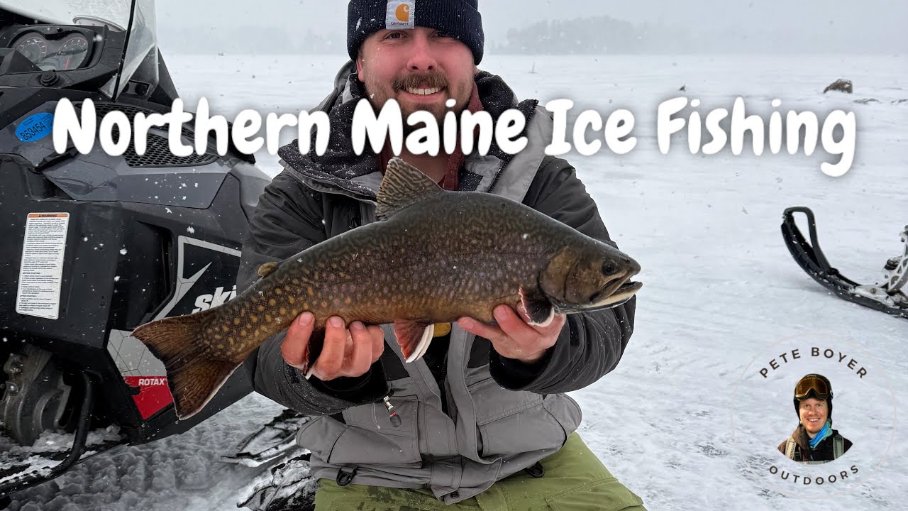 Pulling Monster Brookies on New Year's Day 2026 - Northern Maine Ice Camping