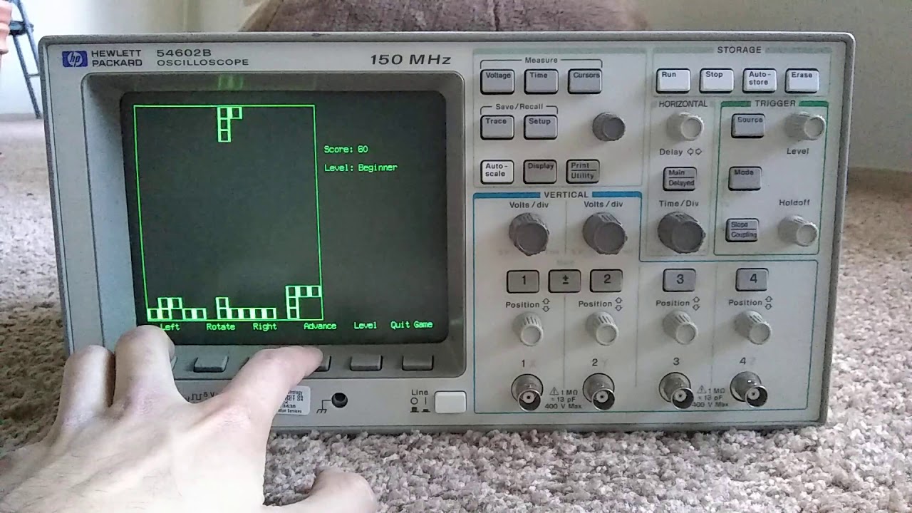 綴星 ページ HP 54602B Oscilloscope - Tetris Easter Egg - YouTube