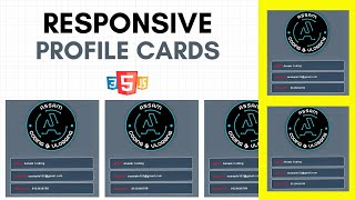Responsive Profile Card Design with HTML, CSS, and JavaScript | Complete Tutorial