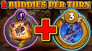 2 Buddies per Turn Makes a Board that CAN'T LOSE! | Hearthstone Battlegrounds