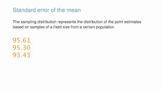 Variability in Point Estimates, e.g. the Sample Mean Profile