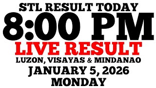 STL Result Today 8:00 PM Draw January 5, 2026 Monday STL Luzon, Visayas, Mindanao LIVE Result