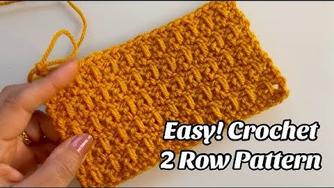 CROCHET PATTERN - 2 ROW REPEAT Easy Step by step Tutorial for Blankets & More US Terms