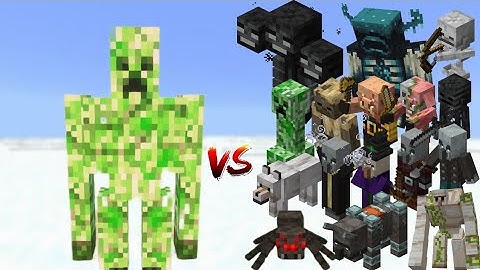Minecraft Mobs vs Creeper Golem – Explosive Golem Boss Battle!