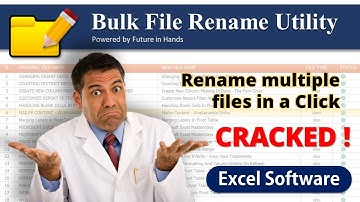 Bulk File Rename Utility in Excel | Application | Vivekananda Sinha | Video 83