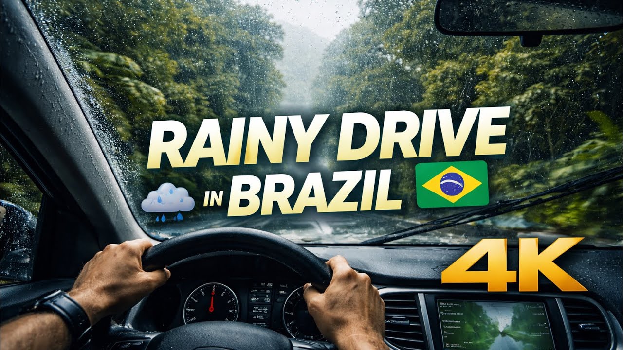 Rainy Drive in Brazil 🇧🇷 | Relaxing Rain Sounds for Sleep (4K)