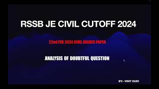 RSSB JE 2024 CIVIL DEGREE CUTOFF || RAJASTHAN JE CIVIL EXPECTED CUTOFF.  RRB JE SCORECARD AND CUTOFF