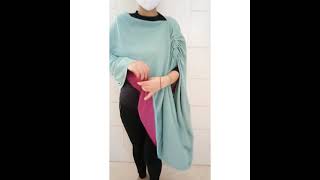 Atasan Tunik Polos Atasan Loose Big Size Asimetris Ponco Crepe Gesyal