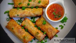 Cheese Corn Chilli Spring Rolls | Vegetables Spring Rolls with Homemade Sheets | KITCHEN QUEEN