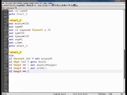Making A Game In Batch #1: Setting Variables