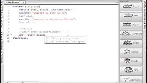 PSeInt: Calculo de Indice de Masa Corporal