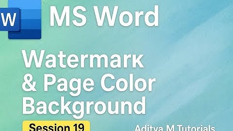MS Word in Telugu – Class 19 | Watermark, Page Color & Borders | Aditya.M Tutorials