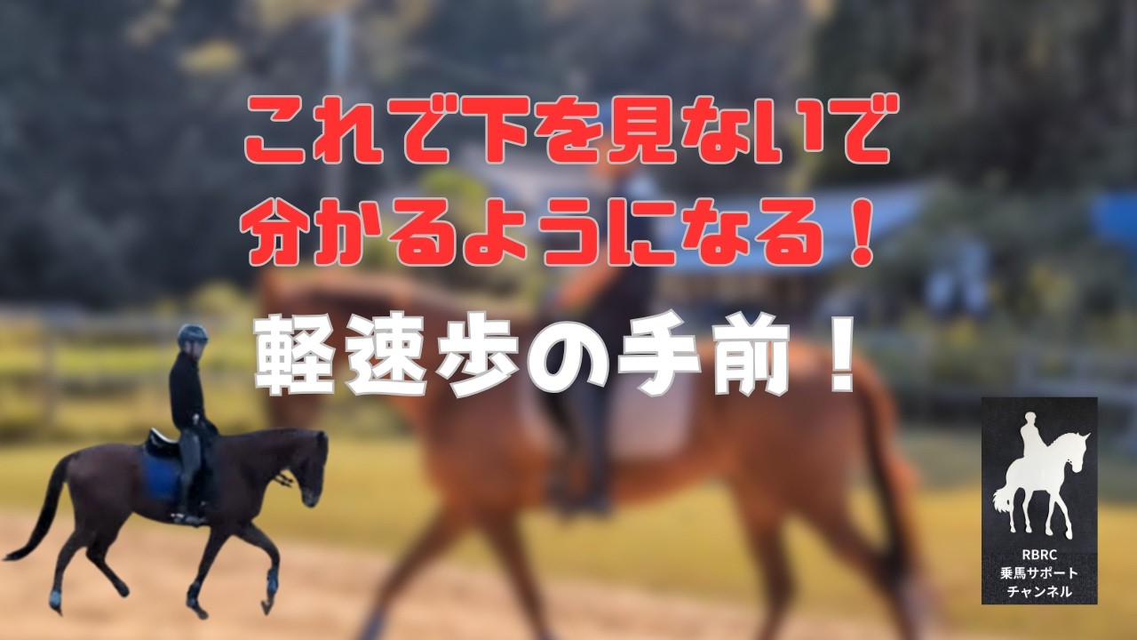 【乗馬・馬術】軽速歩の手前を合わせて～！手前が違うよ～！下を見ないで合わせられるように！・・・・わかんないよ！！　そんな方へ