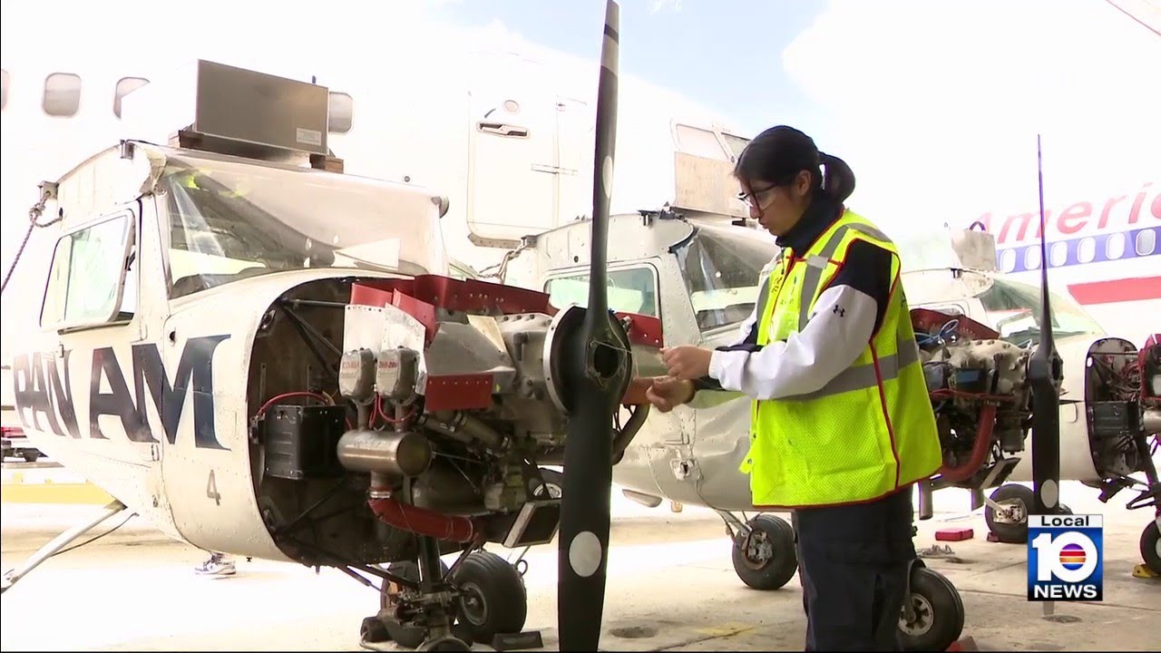 Time to Smile: Young woman splits time between high school and technical school to learn aviation