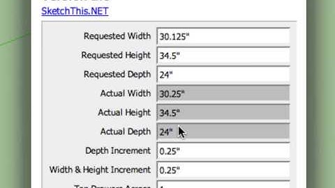 Inputting Dimensions Into Cabinets
