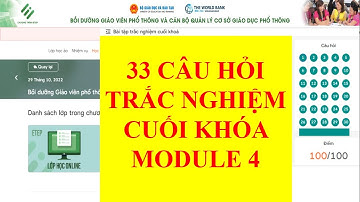 ĐÁP ÁN 33 CÂU HỎI TRẮC NGHIỆM MODULE 4 MÔN TIN