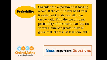 XII Probability Consider the experiment of tossing a coin  If the coin shows head, toss it again but