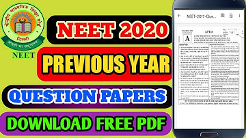 Neet previous year question papers download free PDF #NTA2020 #NEET2020 #EXAM_TIME_GYAN