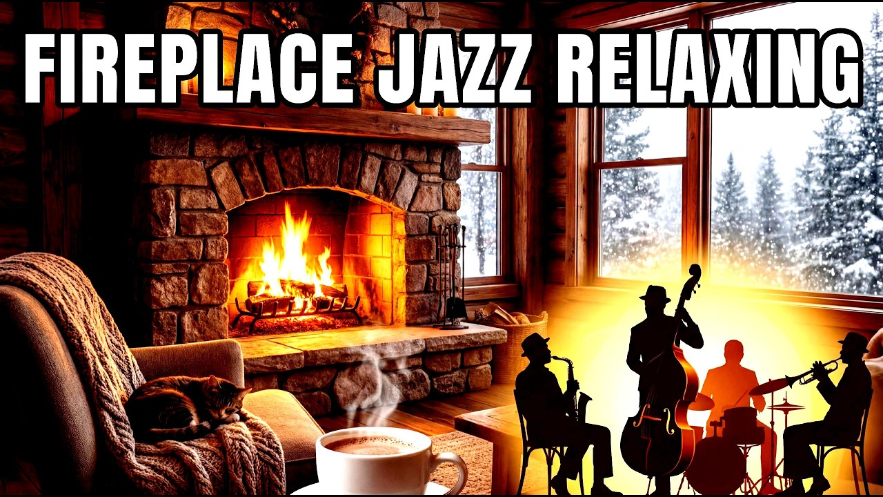Fireplace Jazz Relaxing – Cozy Winter Smooth Jazz Ambience for Study, Sleep & Stress Relief