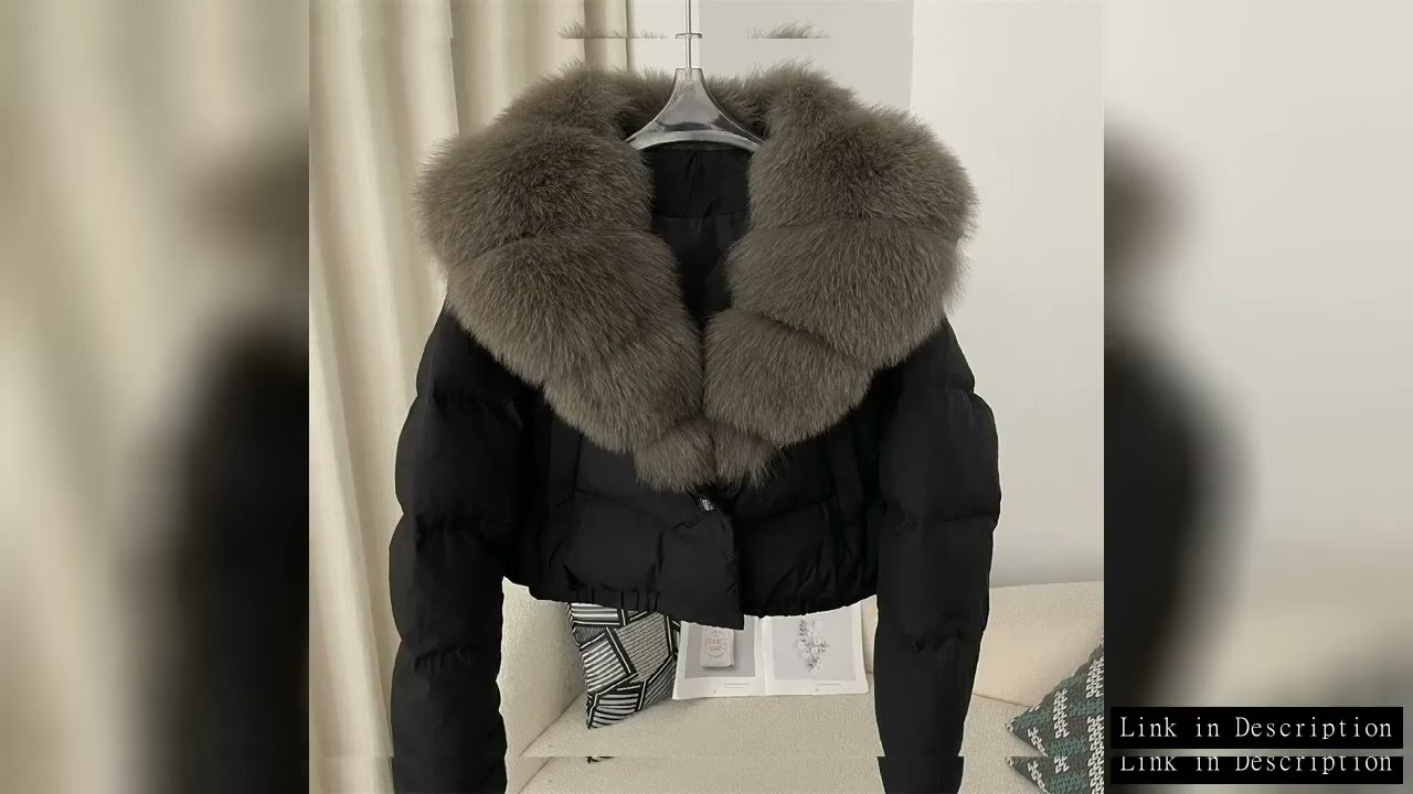 Down Jacket Women Short Puffer Jacket Thick New Big Natural Real Fox Fur Coat  Autumn Winter Female