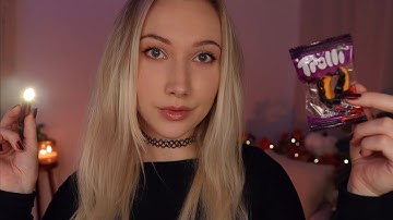 ASMR Inspecting Your Halloween Candy | Packaging Sounds, Light Triggers, Soft Spoken 🎃🍬