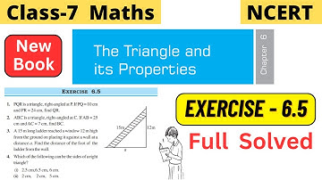 Class 7 Maths Chapter 6 The Triangle and its Properties NCERT Exercise 6.5 Full Solved #class7maths