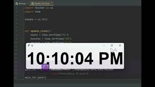 How to make digital clock in python, python tutorial for beginners, Easy programming. screenshot 3