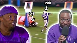 3 regular dudes try to tackle Kordell Stewart - Pros vs Joes