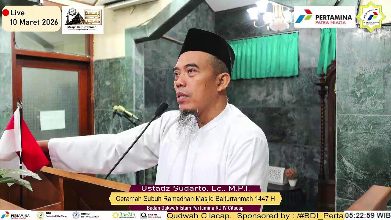 Ceramah Subuh Ramadhan Masjid Baiturrahmah 1447 H., Ustadz Sudarto, Lc., M.P.I.