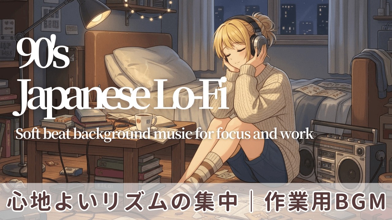 Japanese Lo-fi 90s｜懐かしい部屋で集中する作業用BGM｜Soft Beat Focus Music (30min)