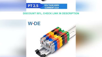 10Pcs Din Rail Terminal Block PT-2.5 Push In Terminal Connector Spring Screwless Electrical Wire Con