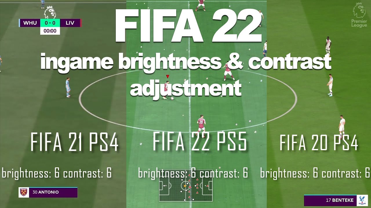 FIFA 22 ingame brightness & contrast adjustment PS5