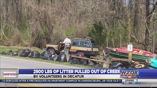 Volunteers clean up creek
