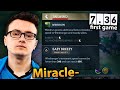 Miracle on his first new 736 patch game vs top 1 rank watson dota 2