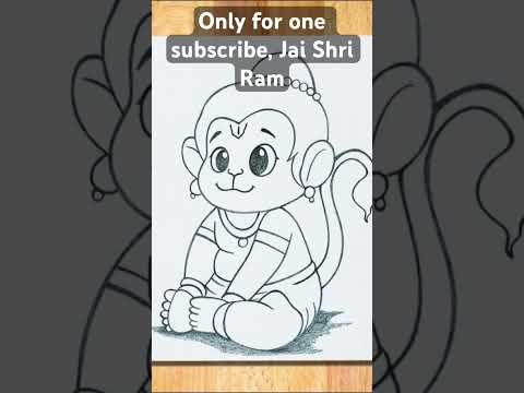 Easy Hanumanji drawing, Jai Shri Ram #craftenza #art #drawing ￼