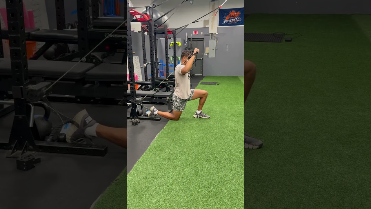 1-Knee Down Cable Single Arm Overhead Press