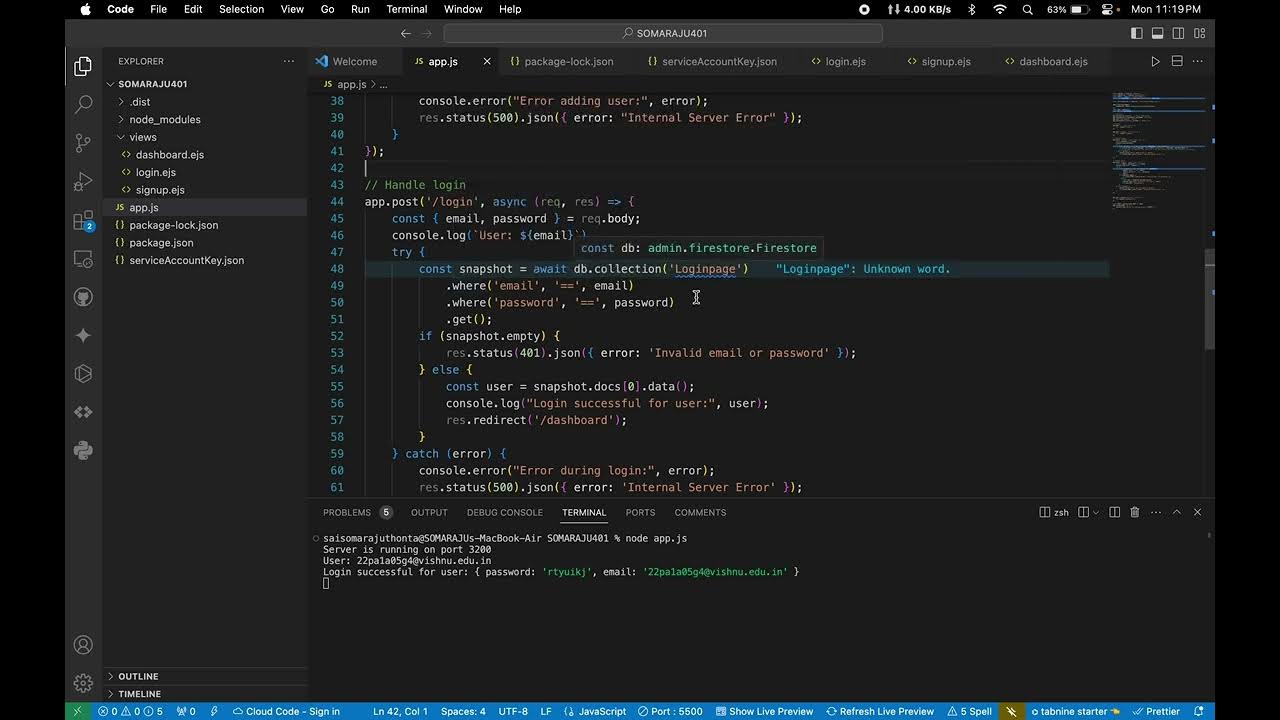 Login and signup validation google firebase 401 assignment youtube