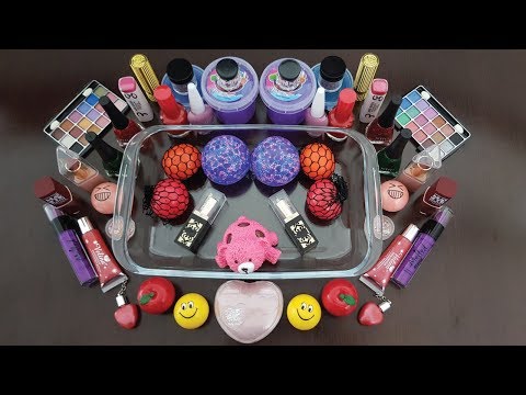 Most satisfying makeup slime mixing asmr. Mixing slime with makeup and stress balls