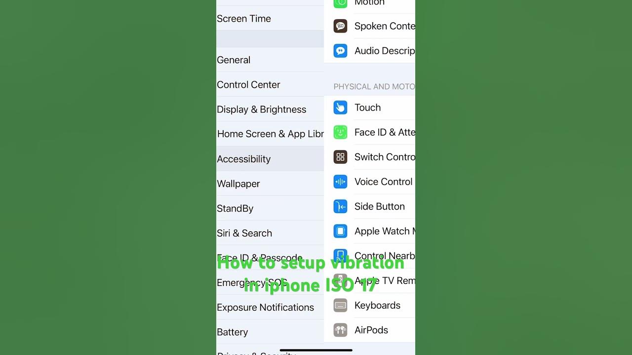 how-to-setup-vibration-in-iphone-ios-17-youtube