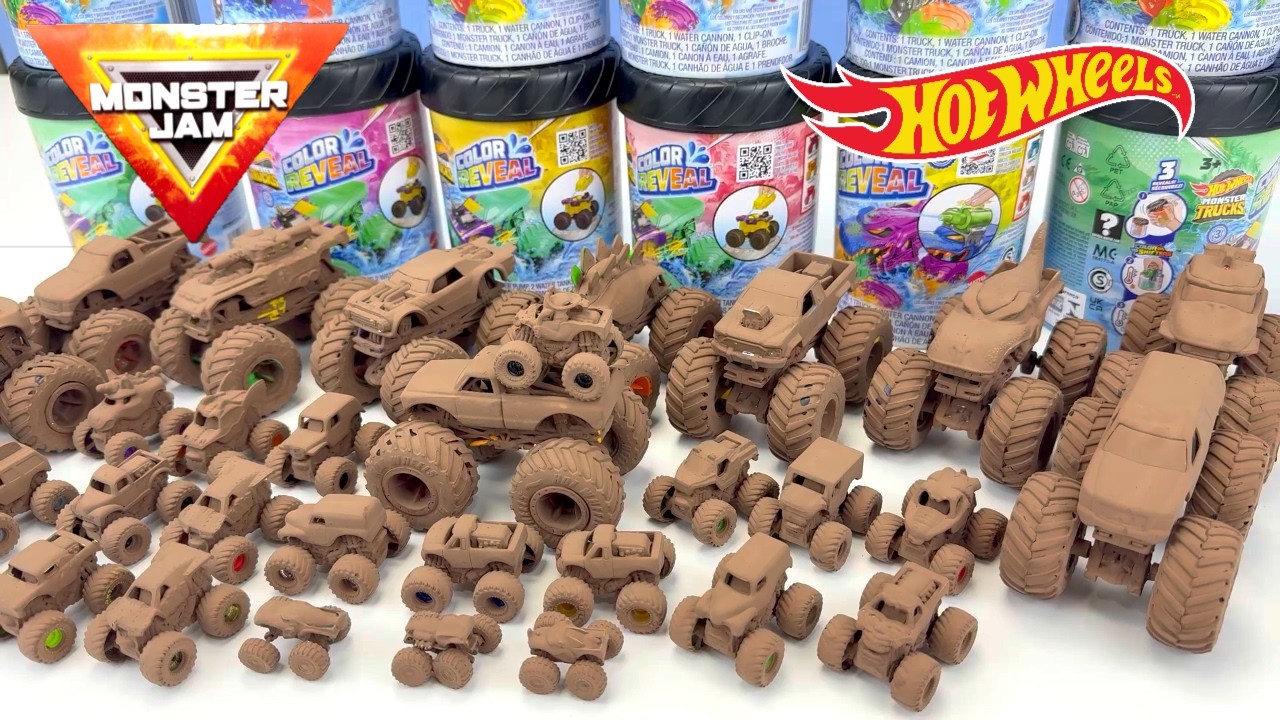 🤯 10X Hot Wheel Monster Trucks Mudders & 18X Monster Jam Monster Trucks Mini Mudders +3 Tinies
