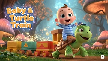 Baby and Turtle Train 🐢🚂 | Fun Nursery Rhymes & Toddler Learning Adventure