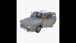 Dacia 1100 with interior Gray 3D Model