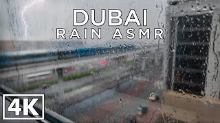 DUBAI [4K] Dubai Rainy Day Ambience (Rain, Thunder) - ASMR