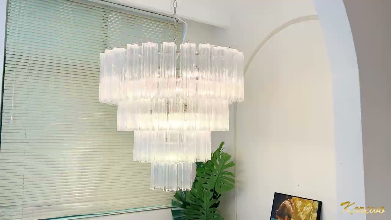 Brighten your Space With Vintage Murano Transparent Glass Chandelier Decorative Lighting
