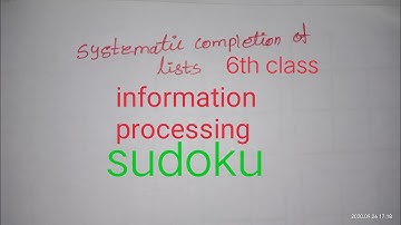 6th std maths information processing /systematic completion of lists /sudoku  chapter6 tetm1