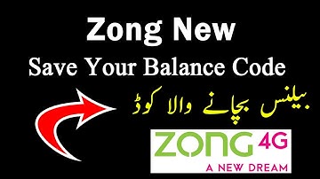 Zong New Balance Save Code - Data On karne Se Balance Nahy katy ga