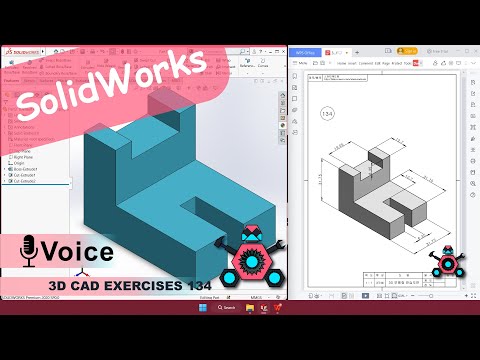 SolidWorks | 3D CAD EXERCISES 134 | StudyCadCam | Solution Tutorial |
