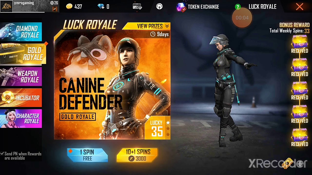 Freefire Gold Royale Unboxing