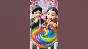 Squid Game Eating eating rainbows edible slime ASMR #asmrRainbow #squidgame #squidgame2 #ai